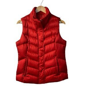 Eddie Bauer Women's M Red 550 Down Vest EB550 Puffer Goose Fill Outdoor Hiking